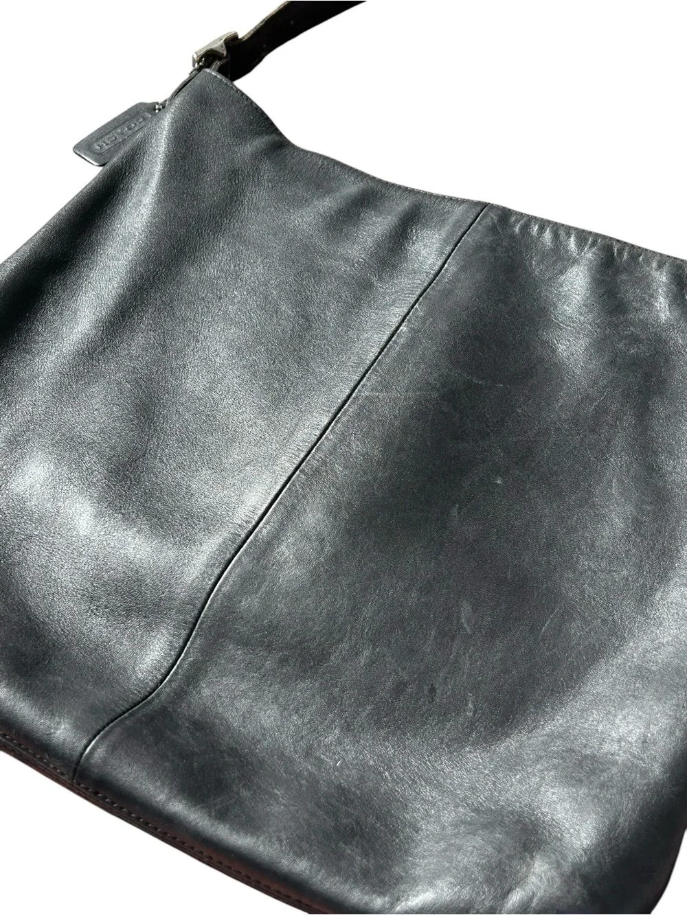 Coach Vintage Black Leather Slim Legacy Shoulder Bag 9406